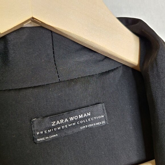 💙 Zara Burnt Velvet Floral Belted Pockets Kimono Coat Size S/M Preppy Chic Arts - Picture 3 of 8